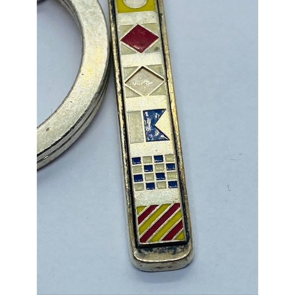 TIFFANY & Co Sterling Silver 925 Nautical Boat Flag Enamel Keychain  READ - Picture 4 of 9